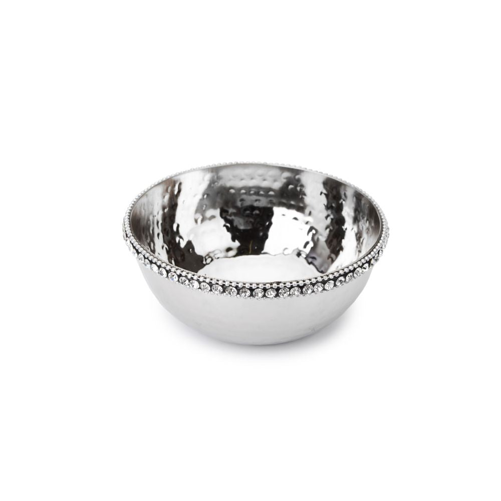 Classic Touch Decor Hammered Stainless Steel Set of 6 Bowls, 3"