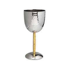 Classic Touch Decor Oversized Goblet With Mosaic Design, Silver, Stainless Steel