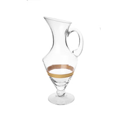 Classic Touch Decor Pitcher With 14K Gold Striped Design, 13"