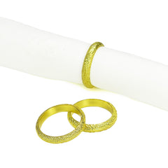 Classic Touch Decor Set Of 4 Gold Napkin Rings, 2" x 2"