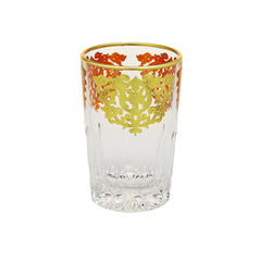 Classic Touch Decor Set Of 6 Tea Glasses w/ Rich Gold Design, 6"