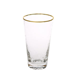 Classic Touch Decor Set Of 6 Tumblers Simple Gold Design, 4.25"