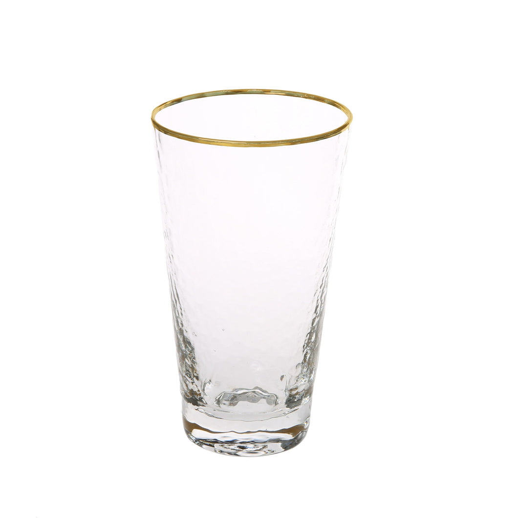 Classic Touch Decor Set Of 6 Tumblers Simple Gold Design, 4.25