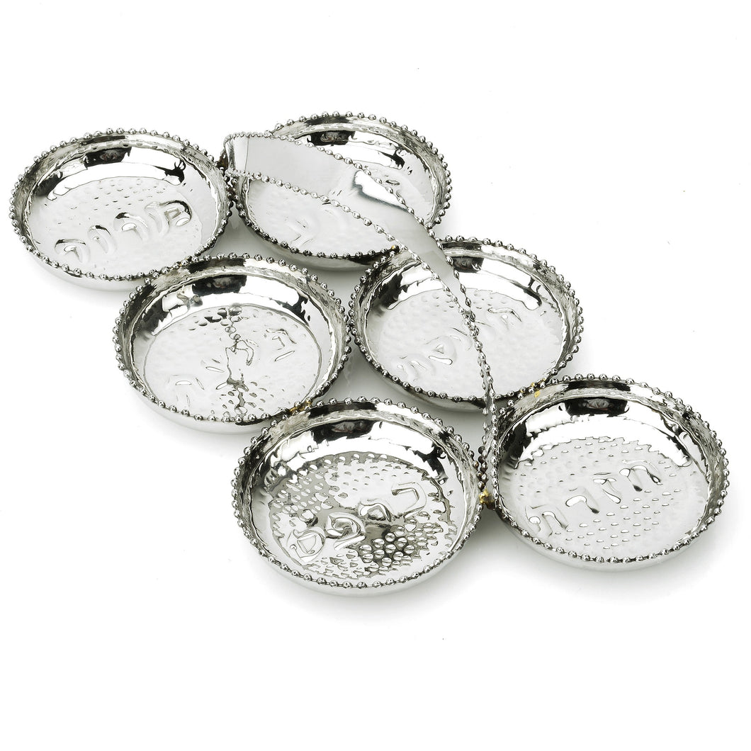 Classic Touch Decor Silver Seder Tray Beaded, Stainless Steel, 9