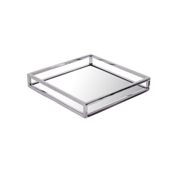 Classic Touch Decor Small Square Mirrored Napkin Holder, Stainless Steel