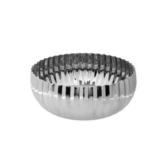 Classic Touch Décor Stainless Steel Round Bowl,Ruffle Design