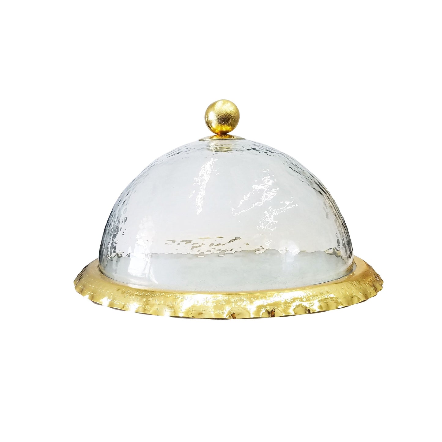 Classic Touch Glass Cake Dome With Gold Border - 13.5"D X 6.25"H
