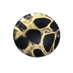 Classic Touch Set Of 4 Black And Gold Marbleized Chargers, 13"