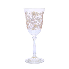 Classic Touch Set Of 4 Water Glasses With Gold Floral Artwork