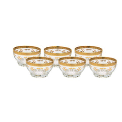Classic Touch Set Of 6 Dessert Bowls With Rich Gold Artwork, 4"