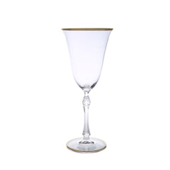 Classic Touch Set Of 6 Fine Water Glasses With Simple Gold Design, 8"