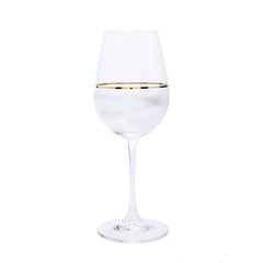 Classic Touch Set Of 6 Modern Water Glasses With Gold Strip And Design