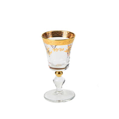 Classic Touch Set Of 6 Silver Liquor Glasses With Gold Design, 4"