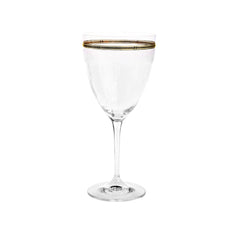 Classic Touch Set Of 6 Water Glasses With Gold Rim And Design