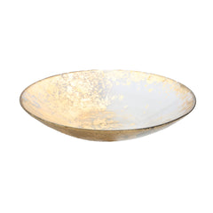Classic Touch Smoked Glass Bowl With Scattered Gold Design, 12"