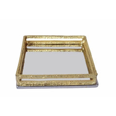 Classic Touch Square Napkin Holder With Gold Loop Design