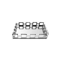 Classic Touch Square Shaped Mirror Tray With Modern Design, Stainless Steel