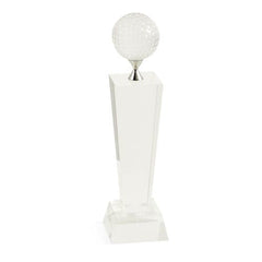 Crystal 11 1/2" Fairway Trophy With Crystal Golf Ball