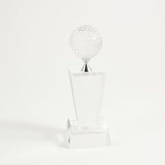 Crystal 8 1/2" Fairway Trophy With Crystal Golf Ball
