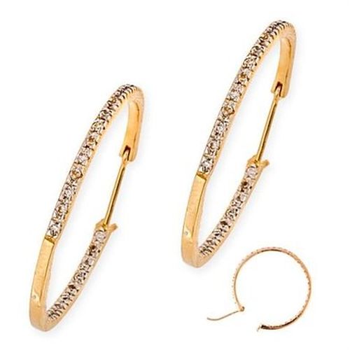CZ Collections Timeless 14K Gold Vermeil Hoop Earrings