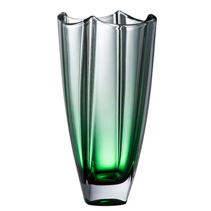 Galway Emerald Dune Square Vase, Crystal
