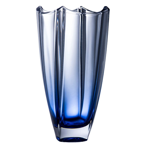 Galway Sapphire Dune Square Vase, Glass