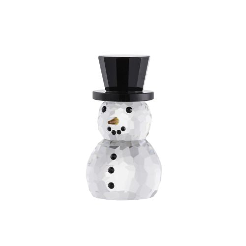 Galway Snowman Top Hat Figurine, Clear, Crystal, 6" x 8" x 6"