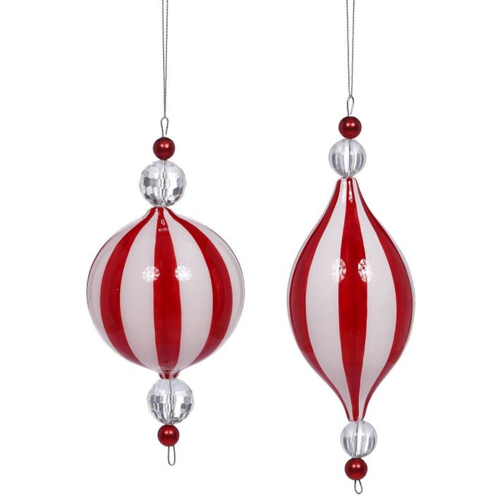 Mark Roberts 2022 Red And White Peppermint Ornament, Assortment Of 2 6-7 Inches