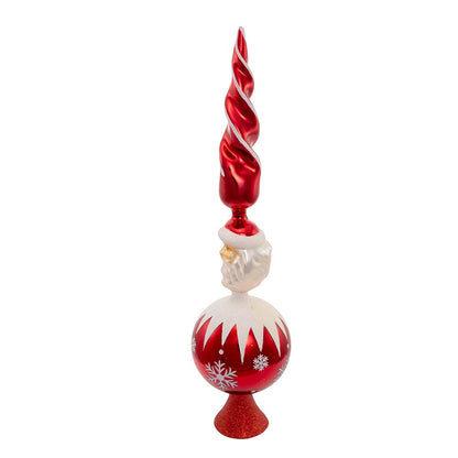 Kurt Adler 15.75" Red Santa Glass Treetop