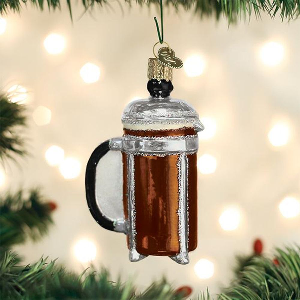 Old World Christmas French Coffee Press Ornament