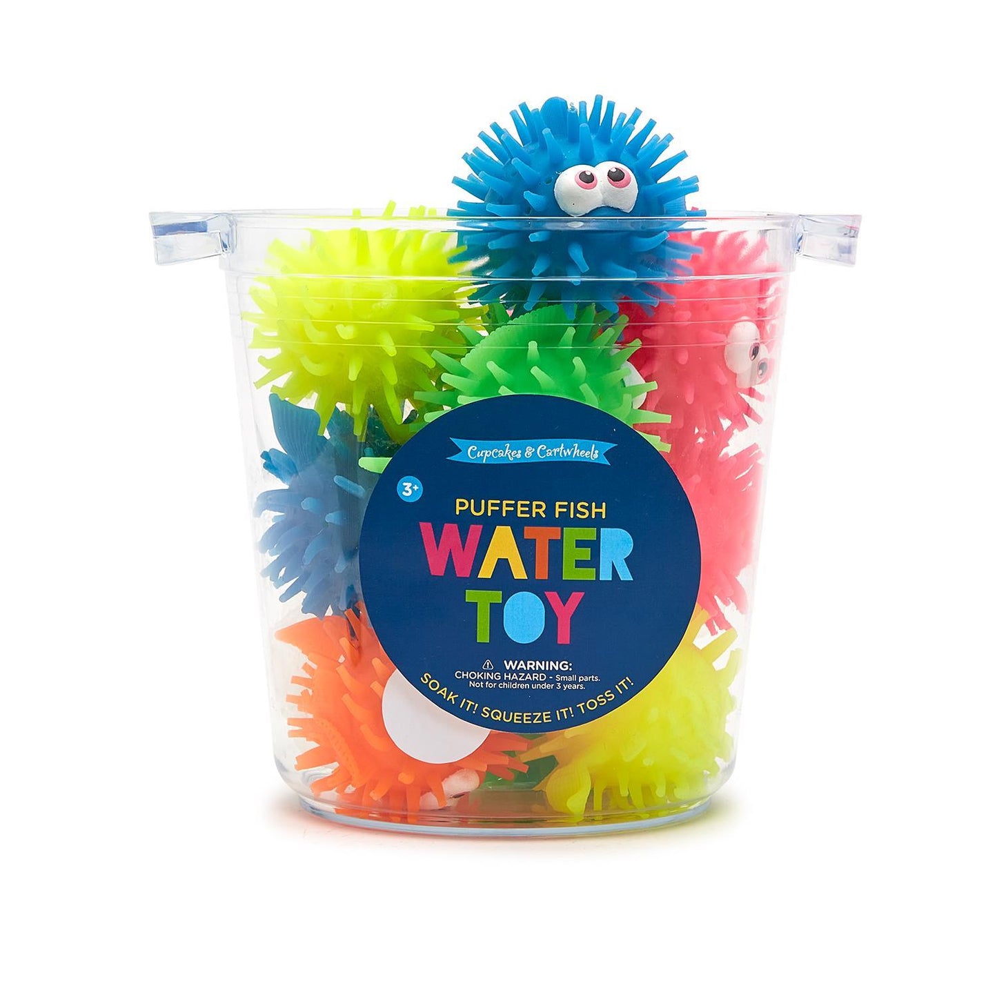 Two's Company Puffer Fish 20-Pieces Water Toy with Bucket in 5 Colors