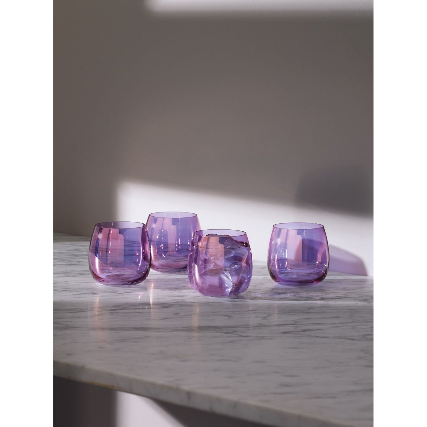 LSA International Aurora Stemless Glass 370Ml Polar Violet Set Of 4