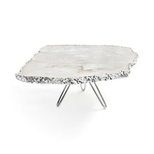 Load image into Gallery viewer, Anna New York Torta Cake Stand, Crystal Silver, Metal, 4.5 x 12x 12 inches