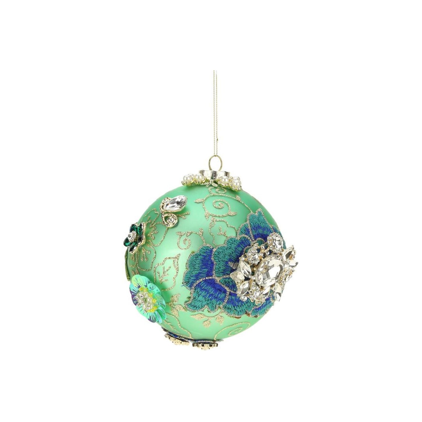 Mark Roberts King's Jewel Ball Ornament, Turquoise - 5 Inches
