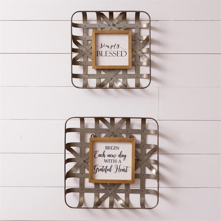 Your Heart's Delight Set of 2 Wall Hangings - New Day, Simply Blessed, , Metal