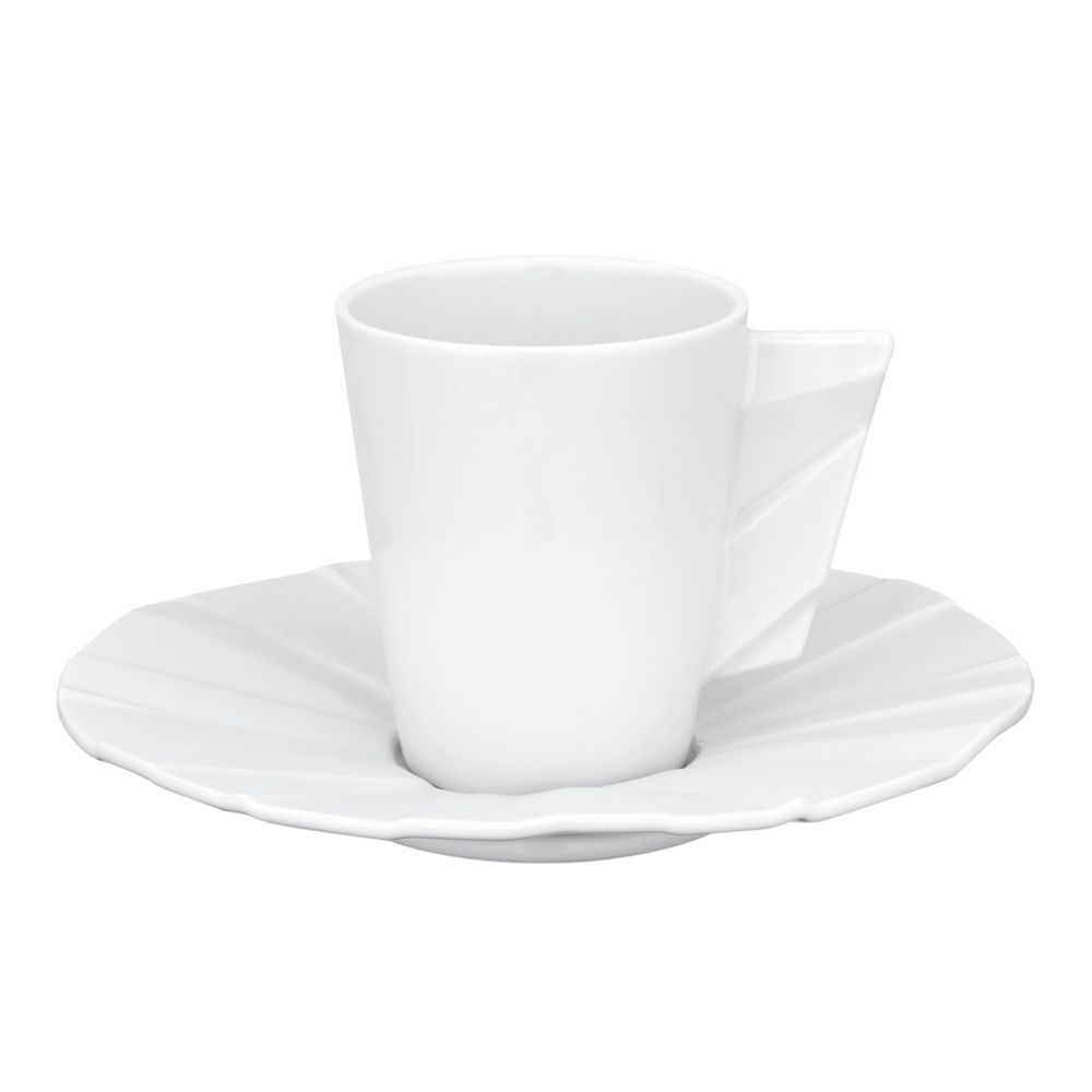 Vista Alegre Matrix White Coffee Cup And Saucer, Porcelain