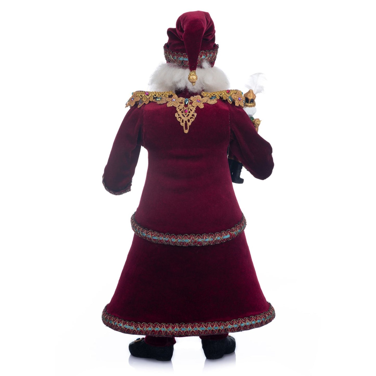 Katherine's Collection Santa With Nutcracker Figure, 9.75x6.25x19.25 Inches, Red