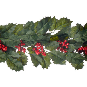 Goodwill Holly Leaf/Berry Garland Green/Red 183Cm