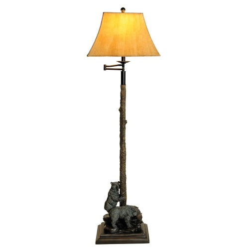 Vintage Direct 62"H Bear Floor Lamp, Brown, Polyresin