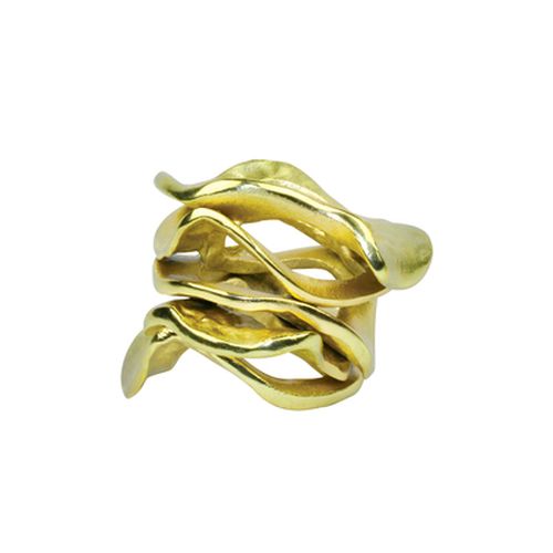 Kim Seybert Flux Napkin Ring In Gold, Set Of 4, Aluminum