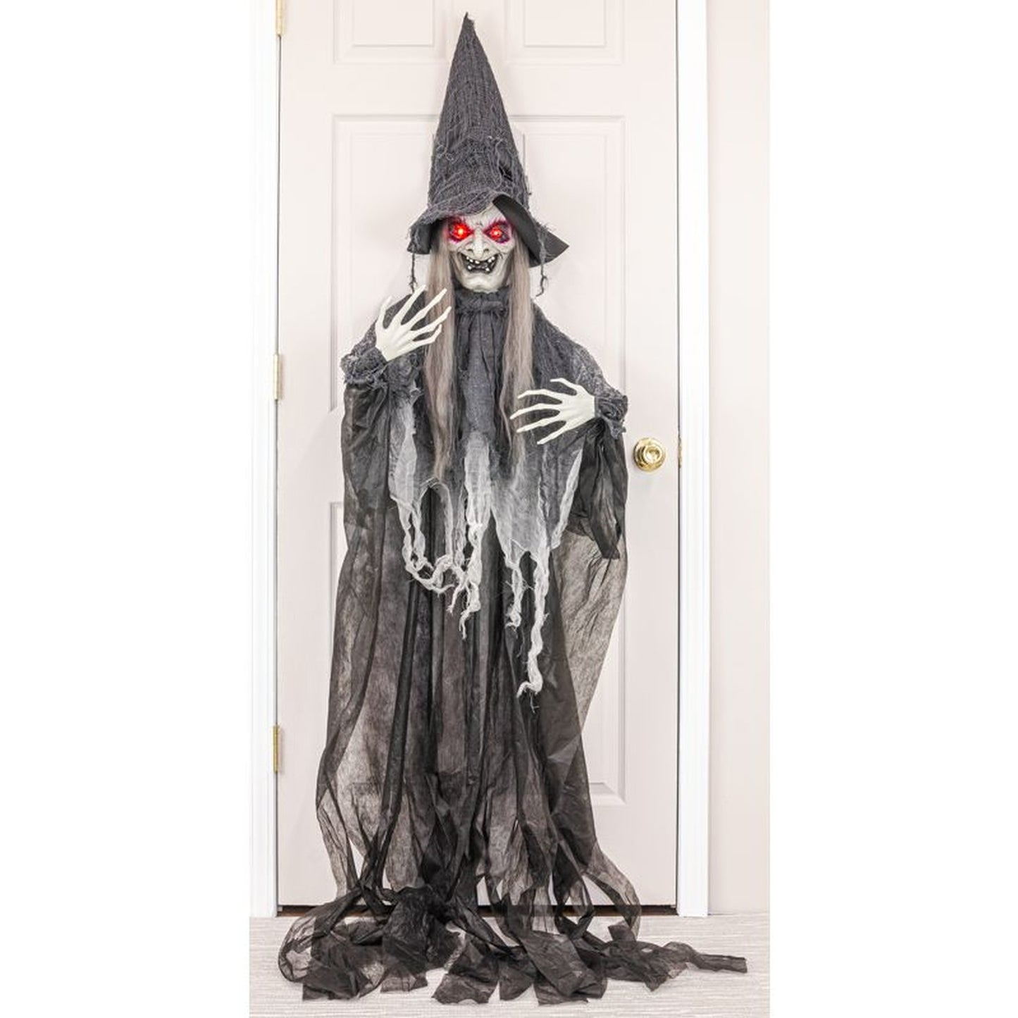 Hanna's Handiworks Cackling Witch Hanger With Lights And Sound