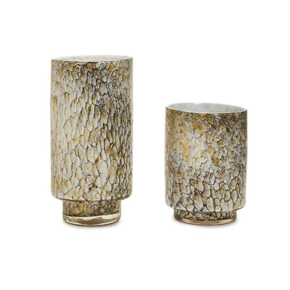 Two's Company Murano Speckled Set of 2 Candleholder/Vases