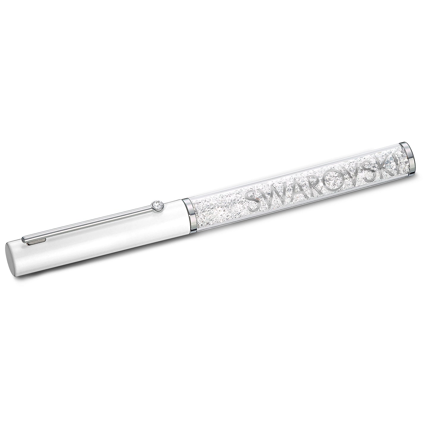 Swarovski Authentic Crystalline Gloss Ballpoint Pen, White, Chrome Plated