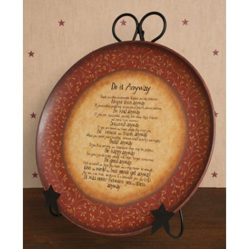 Your Heart's Delight Wooden Plate - Do It Anyway Poem, Wood