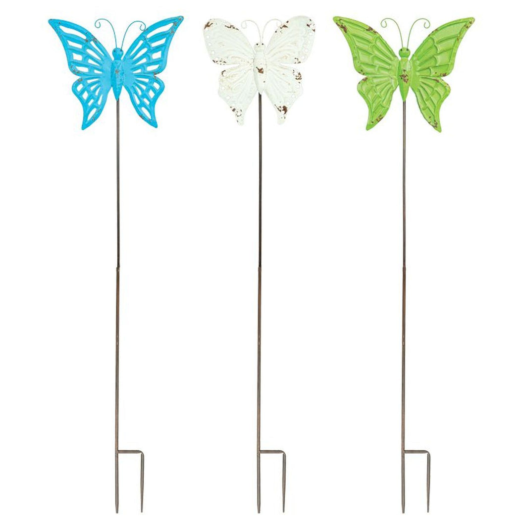 Hanna’s Handiworks Rustic Spring Butterfly Stake Set Of 3 Assortment