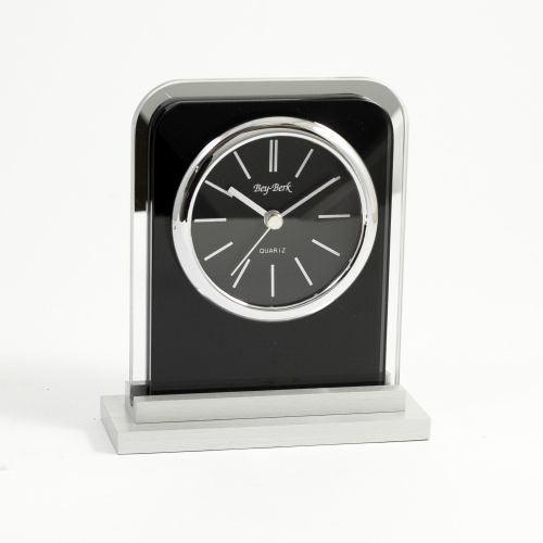 "Lachin", Glass Alarm Clock With Brushed Stainless Steel by Bey Berk
