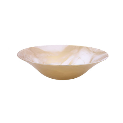Classic Touch Décor White Gold-Marble Salad Bowl