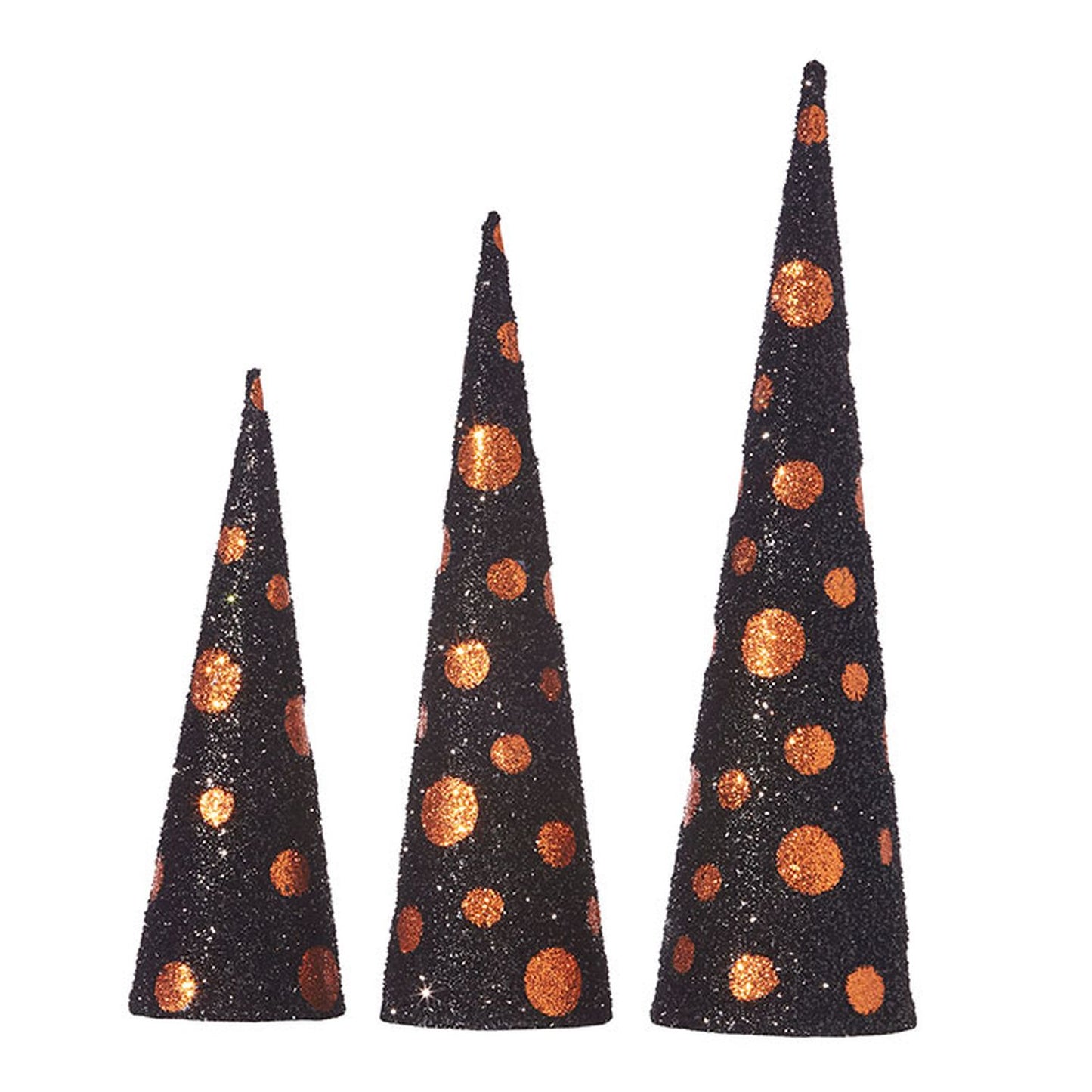 Raz Imports Halloween Party 23.75" Polka Dot Cone Tree, Set of 3