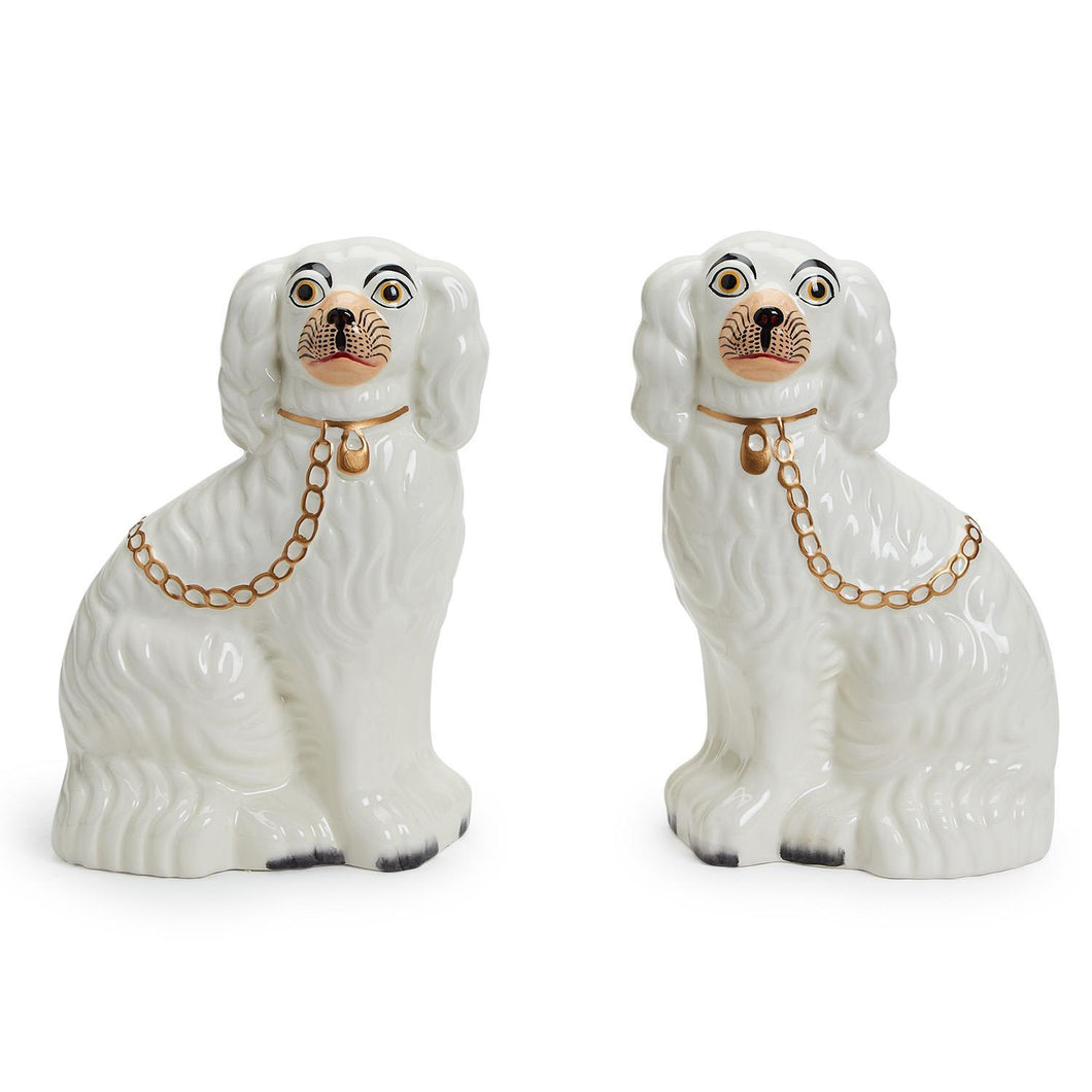 Two's Company Set Of 2 Staffordshire Dog Statues (Left Facing, Right Facing)