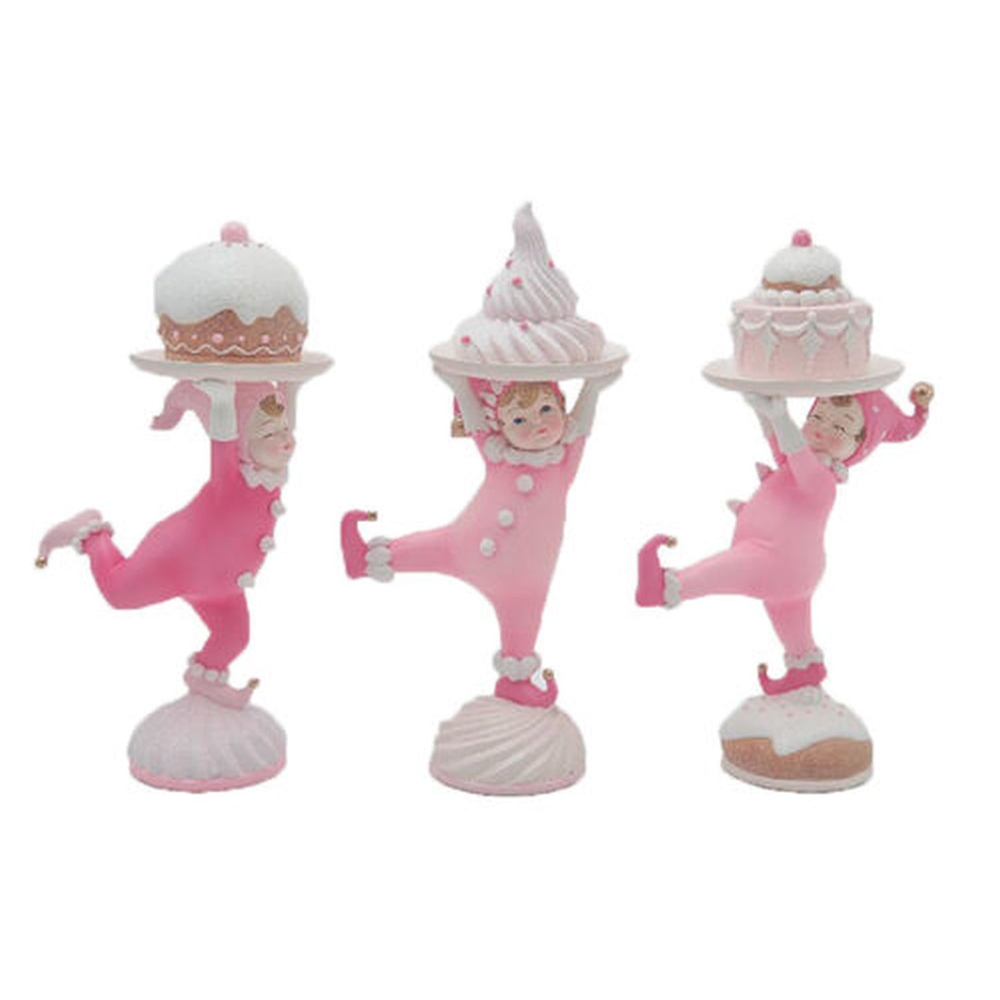 December Diamonds 3 Assorted 8.5" Cake Kids With Desserts Figurine
